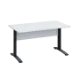 LK 28 - 14 stůl kancelářský, kovová podnož černá, deska 25 mm, široký 1400 mm, bílá