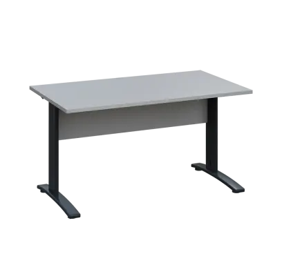 LK 28 - 14 stůl kancelářský, kovová podnož černá, deska 25 mm, široký 1400 mm, šedá