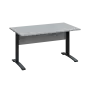 LK 28 - 14 stůl kancelářský, kovová podnož černá, deska 25 mm, široký 1400 mm, šedá