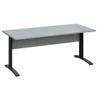 LK 28 - 18 stůl kancelářský, kovová podnož černá, deska 25 mm, široký 1800 mm, šedá