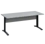 LK 28 - 18 stůl kancelářský, kovová podnož černá, deska 25 mm, široký 1800 mm, šedá