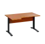 LKR 28 - 144 stůl kancelářský, rohový, levý, kovová podnož černá, deska 25 mm, široký 1400 mm, třešeň šumavská
