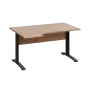 LKR 28 - 144 stůl kancelářský, rohový, levý, kovová podnož černá, deska 25 mm, široký 1400 mm, dub bardolino