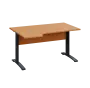 LKR 28 - 144 stůl kancelářský, rohový, levý, kovová podnož černá, deska 25 mm, široký 1400 mm, buk Royal
