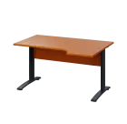 LKR 28 - 144 stůl kancelářský, rohový, pravý, kovová podnož černá, deska 25 mm, široký 1400 mm, třeš