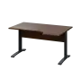 LKR 28 - 144 stůl kancelářský, rohový, pravý, kovová podnož černá, deska 25 mm, široký 1400 mm, ořech královský