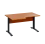 LKR 28 - 146 stůl kancelářský, rohový, levý, kovová podnož černá, deska 25 mm, široký 1400 mm, třešeň šumavská