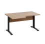 LKR 28 - 146 stůl kancelářský, rohový, levý, kovová podnož černá, deska 25 mm, široký 1400 mm, dub bardolino
