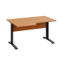 LKR 28 - 146 stůl kancelářský, rohový, levý, kovová podnož černá, deska 25 mm, široký 1400 mm, buk Royal