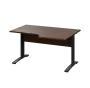 LKR 28 - 146 stůl kancelářský, rohový, pravý, kovová podnož černá, deska 25 mm, široký 1400 mm, ořech královský