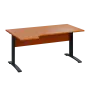 LKR 28 - 164 stůl kancelářský, rohový, levý, kovová podnož černá, deska 25 mm, široký 1600 mm, třešeň šumavská