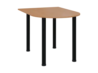 TJ 8 - 12 přístavba jednací, kovová podnož černá, síla desky 18 mm, široká 1200 mm, buk royal