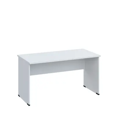 LP 27 - 14 stůl kancelářský, dřevěná podnož, deska 25 mm, široký 1400 mm, bílá