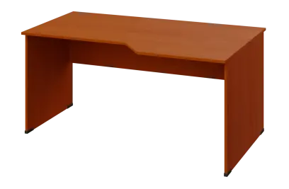 EZL 28 - 166 stůl kancelářský, rohový, pravý, dřevěná podnož, deska 25 mm, široký 1600 mm, třešeň šumavská