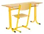 KRISTIÁN 2, lavice 2-místná, pevná, velikost 2, koš RAL 1028 - žlutá