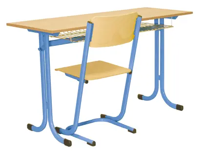 KRISTIÁN 2, lavice 2-místná, pevná, velikost 2, koš RAL 5015 - modrá