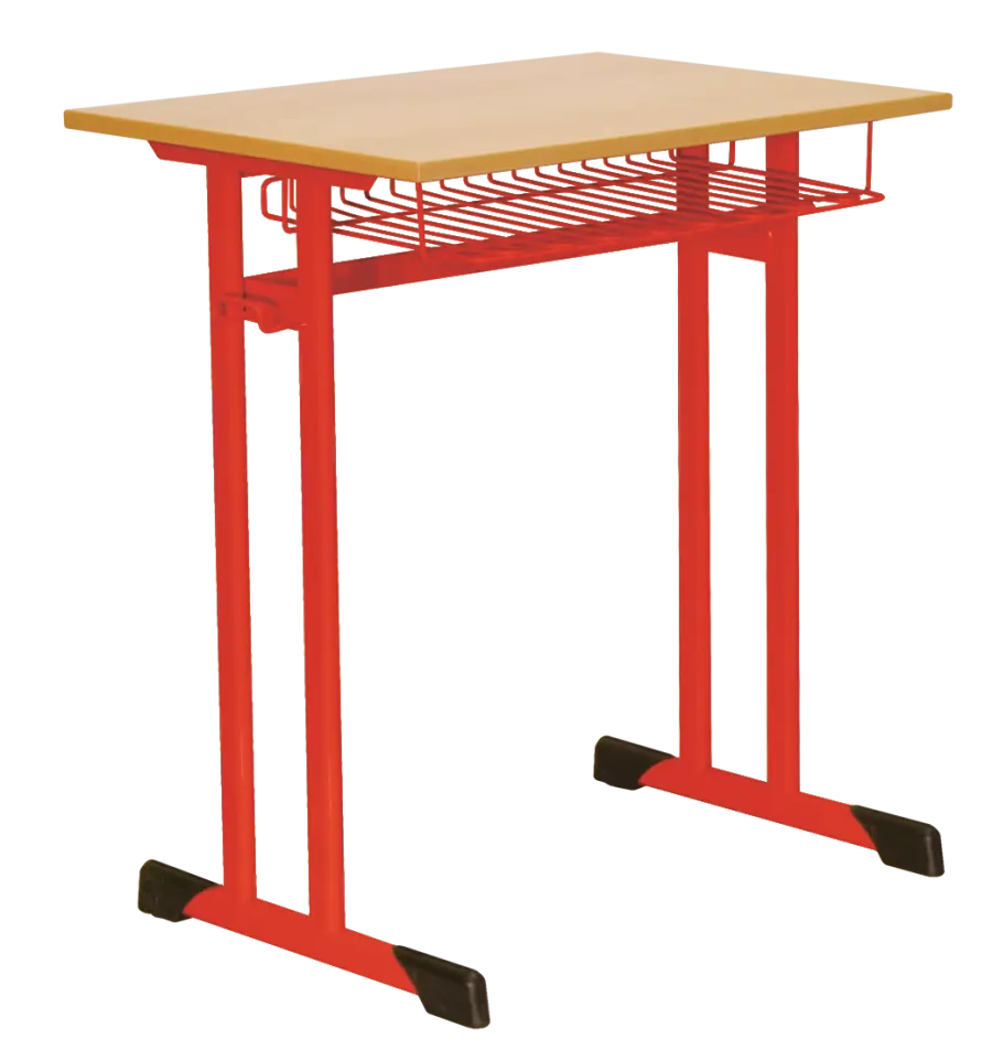 ŠTĚPÁN 1, lavice 1-místná pevná, velikost 4, koš RAL 3002 - červená