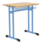 ŠTĚPÁN 1, lavice 1-místná pevná, velikost 5, koš RAL 5015 - modrá