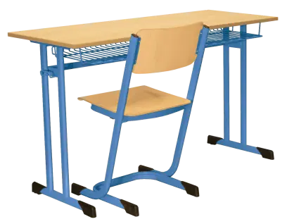 ŠTĚPÁN 2, lavice 2-místná pevná, velikost 5, koš RAL 5015 - modrá