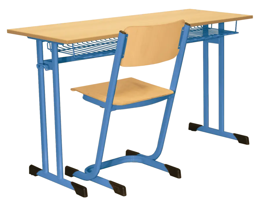 ŠTĚPÁN 2, lavice 2-místná pevná, velikost 5, koš RAL 5015 - modrá