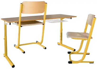 ARNOŠT 2  lavice 2-místná stavitelná, velikost 2 - 6, koš RAL 1028 - žlutá