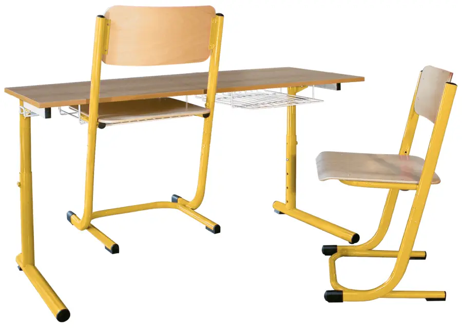 ARNOŠT 2  lavice 2-místná stavitelná, velikost 2 - 6, koš RAL 1028 - žlutá