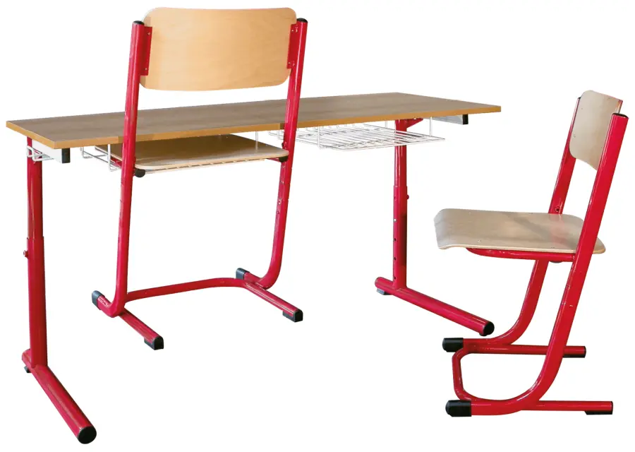 ARNOŠT 2  lavice 2-místná stavitelná, velikost 2 - 6, koš RAL 3002 - červená