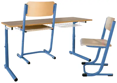 ARNOŠT 2  lavice 2-místná stavitelná, velikost 2 - 6, koš RAL 5015 - modrá