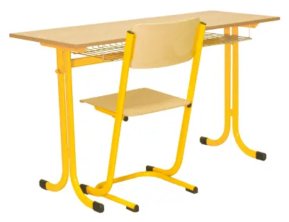 KRISTIÁN 2, lavice 2-místná, pevná, velikost 7, koš RAL 1028 - žlutá