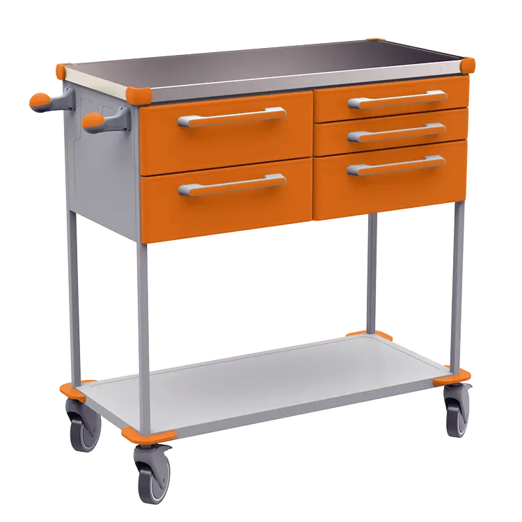 ASSIST 407 vozík zdravotnický, plast ABS, oranžová