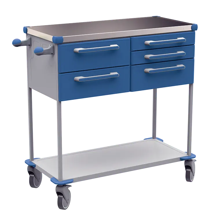 ASSIST 407 vozík zdravotnický, plast ABS, modrá