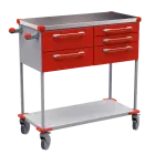 ASSIST 407 vozík zdravotnický, plast ABS, červená