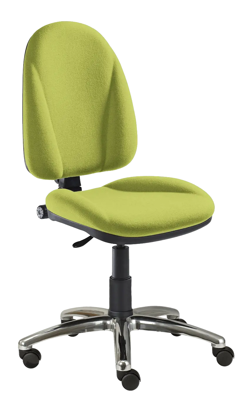 444/MEK CR židle kancelářská, koženka AN, kříž chrom AN 079 - koženka citrónově zelená