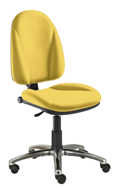 444/MEK CR židle kancelářská, koženka AN, kříž chrom AN 036 - koženka žlutá