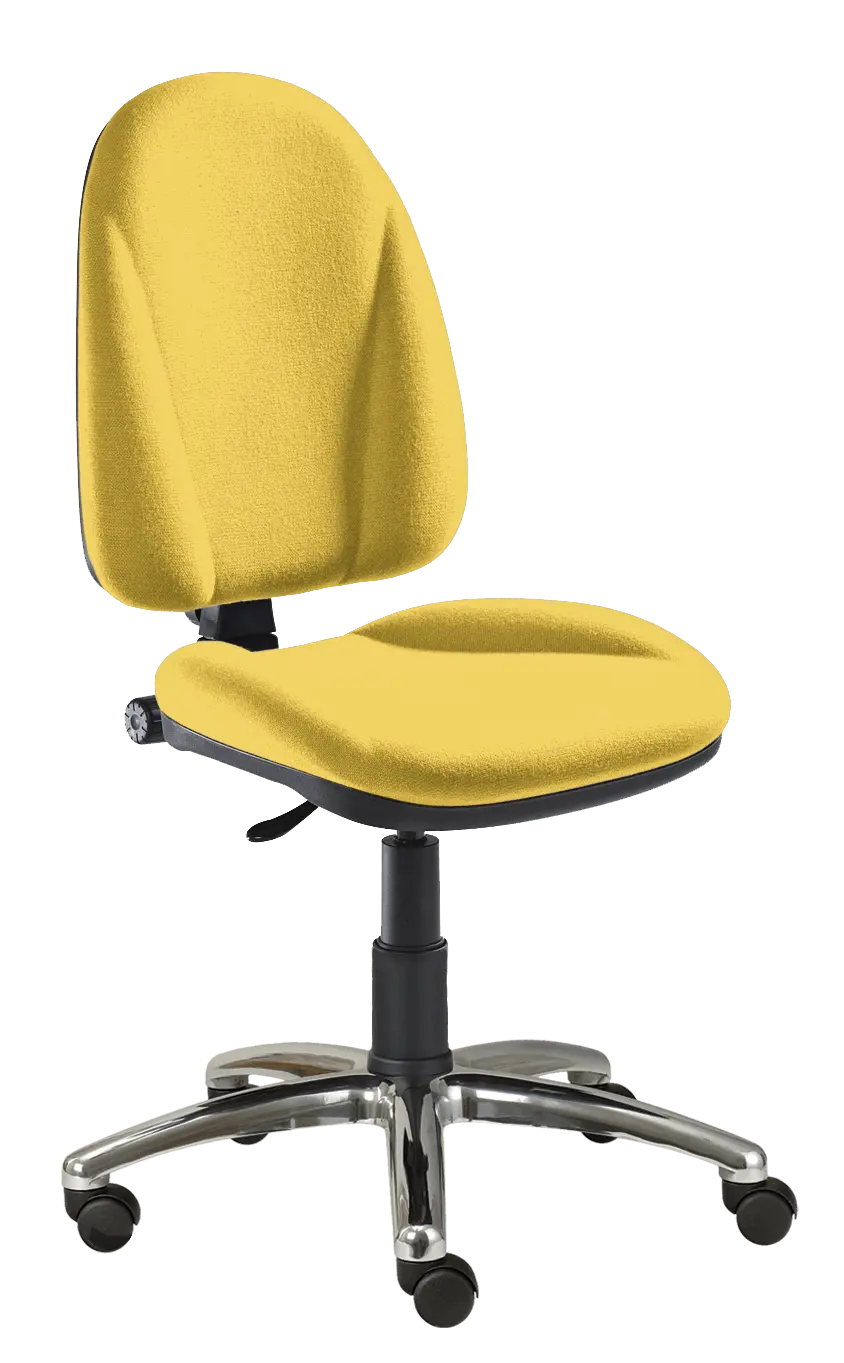 444/MEK CR židle kancelářská, koženka AN, kříž chrom AN 036 - koženka žlutá