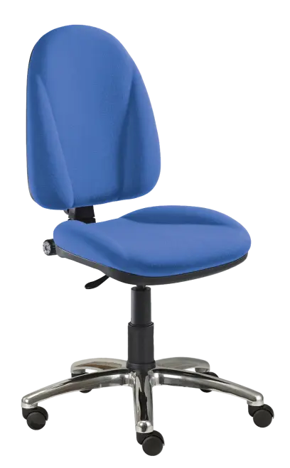 444/MEK CR židle kancelářská, koženka AN, kříž chrom AN 067 - koženka nebeská modrá