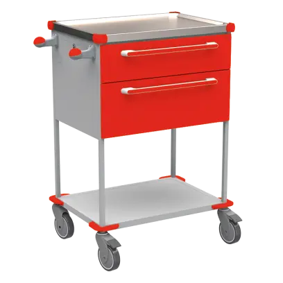 ASSIST 193 vozík zdravotnický, plast ABS, červená