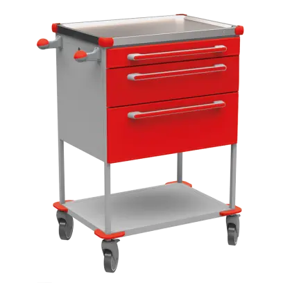 ASSIST 195 vozík zdravotnický, plast ABS, červená