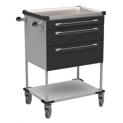 ASSIST 195 vozík zdravotnický, plast ABS, černá