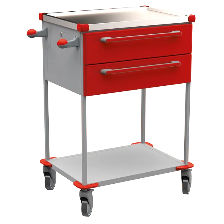 ASSIST 192 vozík zdravotnický, plast ABS, červená