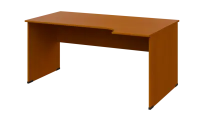TR 8 - 164 stůl kancelářský, rohový, pravý, dřevěná podnož, deska 18 mm, široký 1600 mm, třešeň šumavská