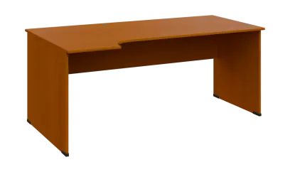 TR 8 - 184 stůl kancelářský, rohový, levý, dřevěná podnož, deska 18 mm, široký 1800 mm, třešeň šumavská