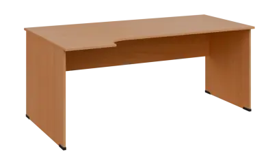 TR 8 - 184 stůl kancelářský, rohový, levý, dřevěná podnož, deska 18 mm, široký 1800 mm, buk royal