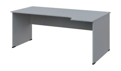 TR 8 - 184 stůl kancelářský, rohový, pravý, dřevěná podnož, deska 18 mm, široký 1800 mm, šedá TR 8 - 184 stůl kancelářský, rohový, pravý, dřevěná podnož, deska 18 mm, široký 1800 mm, šedá