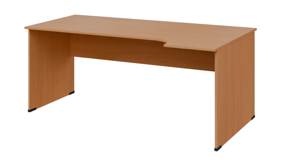 TR 8 - 184 stůl kancelářský, rohový, pravý, dřevěná podnož, deska 18 mm, široký 1800 mm, buk royal