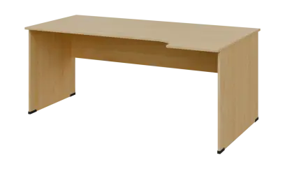 TR 8 - 184 stůl kancelářský, rohový, pravý, dřevěná podnož, deska 18 mm, široký 1800 mm, javor horský