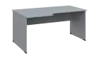 TR 8 - 166 stůl kancelářský, rohový, levý, dřevěná podnož, deska 18 mm, široký 1600 mm, šedá
