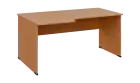 TR 8 - 166 stůl kancelářský, rohový, levý, dřevěná podnož, deska 18 mm, široký 1600 mm, buk royal