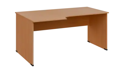 TR 8 - 166 stůl kancelářský, rohový, levý, dřevěná podnož, deska 18 mm, široký 1600 mm, buk royal