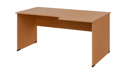 TR 8 - 166 stůl kancelářský, rohový, pravý, dřevěná podnož, deska 18 mm, široký 1600 mm, buk royal